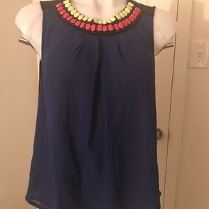 Sapphire & black multi colored neck